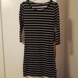 J-N-Y Black/White Stripped Dress